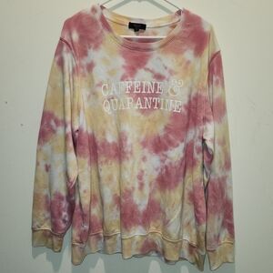 Tie Dye Sweatshirt Women's Size Medium Caffeine and Quarantine
